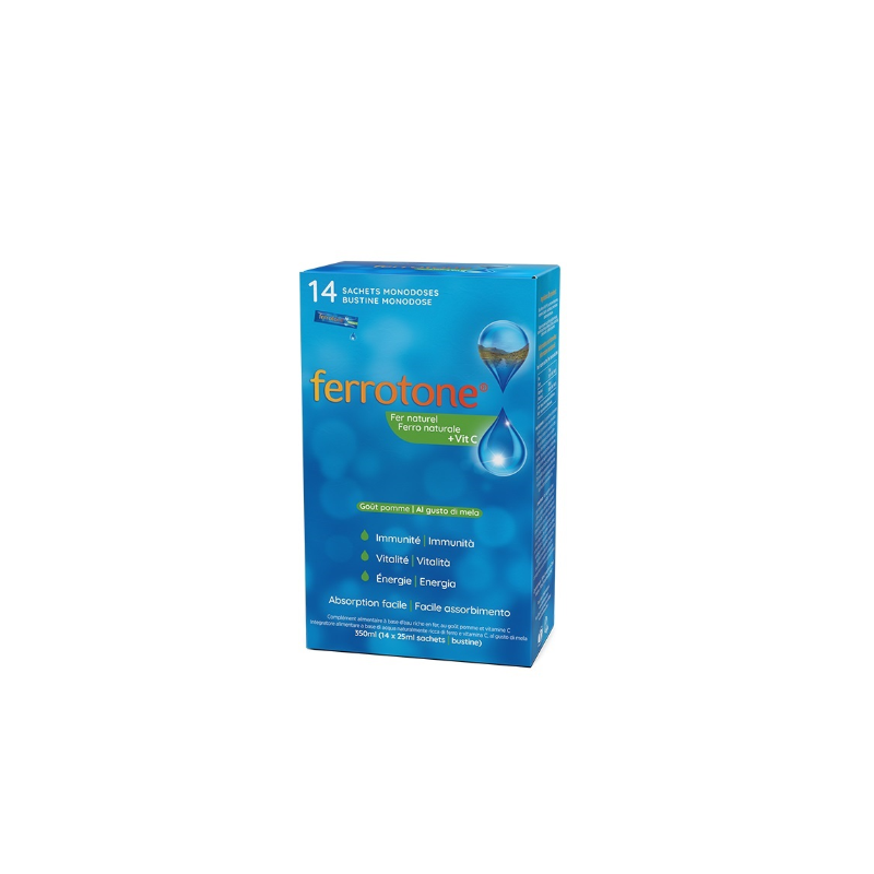 Ferrotone Apple Integratore Ferro Gusto Mela 14 Bustine Ferrotone Apple Integratore Ferro Gusto Mela 14 Bustine