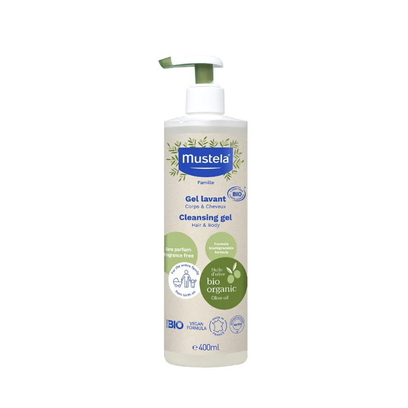 Flacone Mustela Gel Detergente Biologico Corpo e Capelli Delicato 400ml Flacone Mustela Gel Detergente Biologico Corpo e Capelli Delicato 400ml