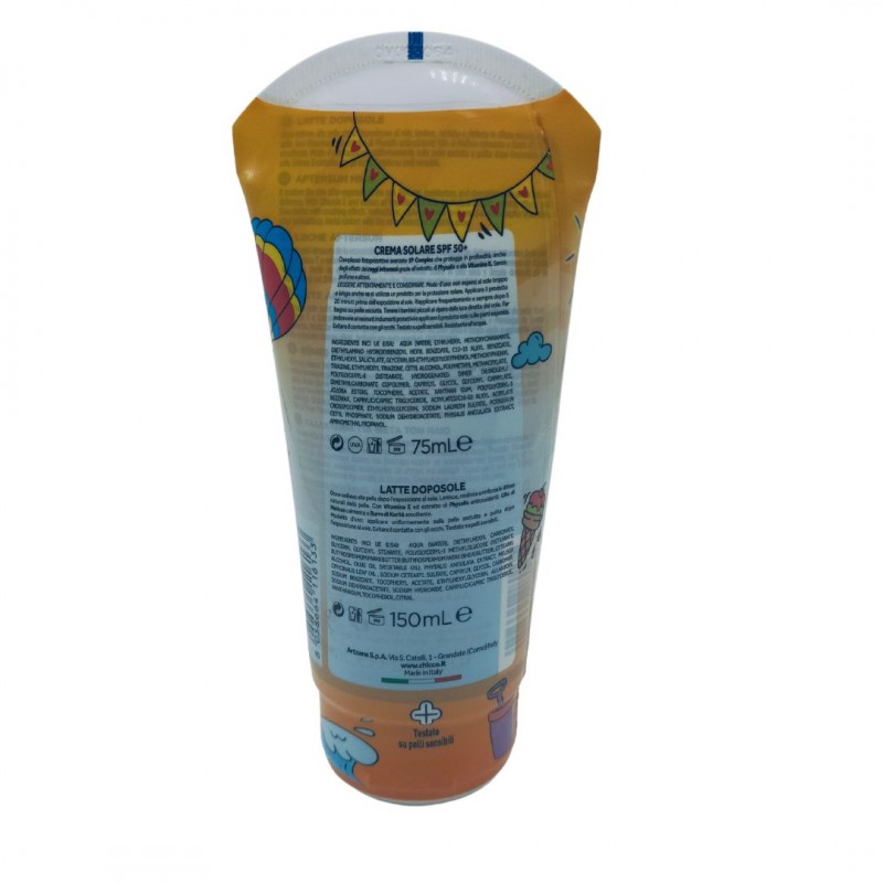 Chicco Latte Solare Spray 50 75ml + Doposole in Omaggio 150ml Chicco Latte Solare Spray 50 75ml + Doposole in Omaggio 150ml