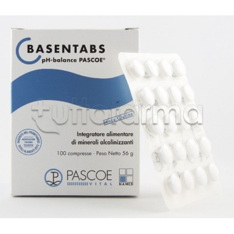 Confezione esterna e blister di Named Basentabs Pascoe 100 compresse