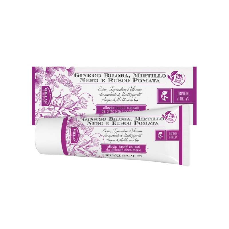 I Rimedi di Helan Ginkgo Biloba Mirtillo Nero Rusco Pomata per Circolazione 75 ml I Rimedi di Helan Ginkgo Biloba Mirtillo Nero Rusco Pomata per Circolazione 75 ml