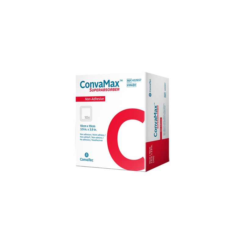 ConvaMax Superabsorber Non-Adhesive per Lesioni Essudanti 10 x 20 cm, 10 Pezzi