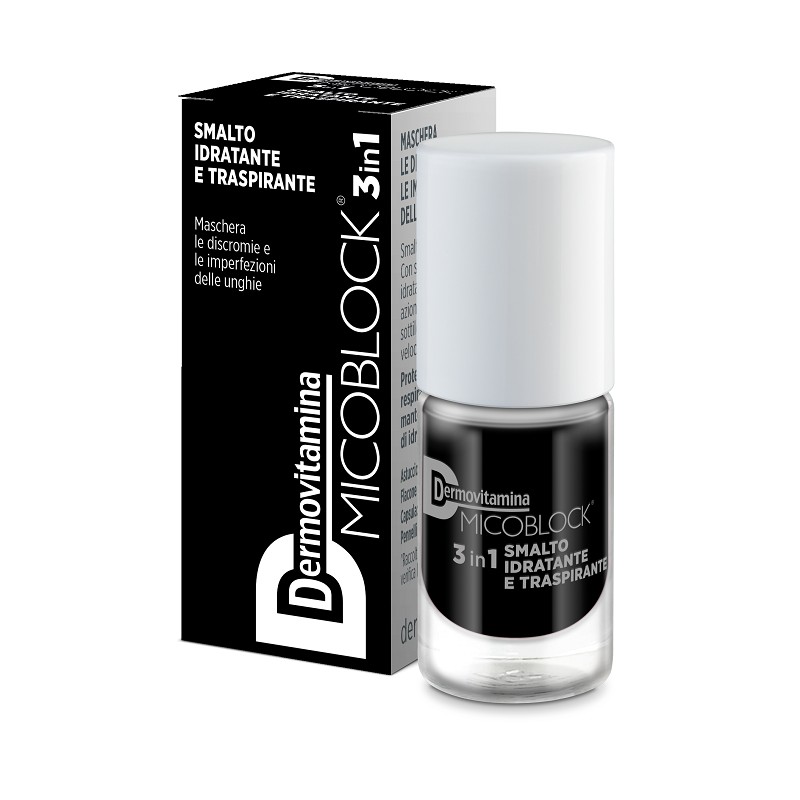 Dermovitamina Micoblock 3in1 Smalto Idratante e Traspirante Nero 5ml Dermovitamina Micoblock 3in1 Smalto Idratante e Traspirante Nero 5ml