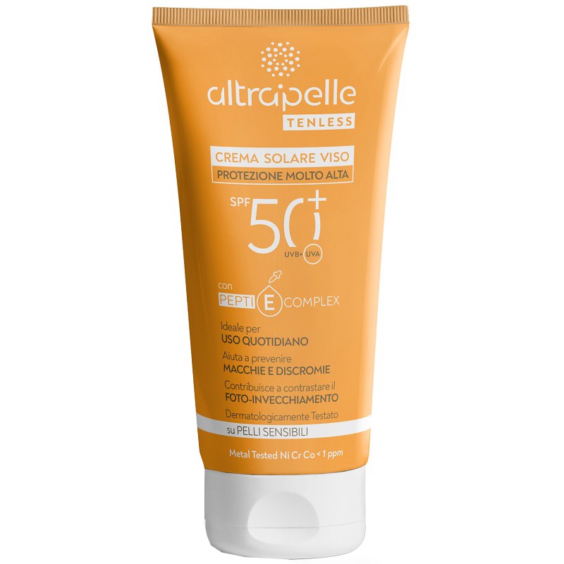 Altrapelle Tenless Crema Solare Viso SPF50+ Protezione Solare 50 ml Altrapelle Tenless Crema Solare Viso SPF50+ Protezione Solare 50 ml