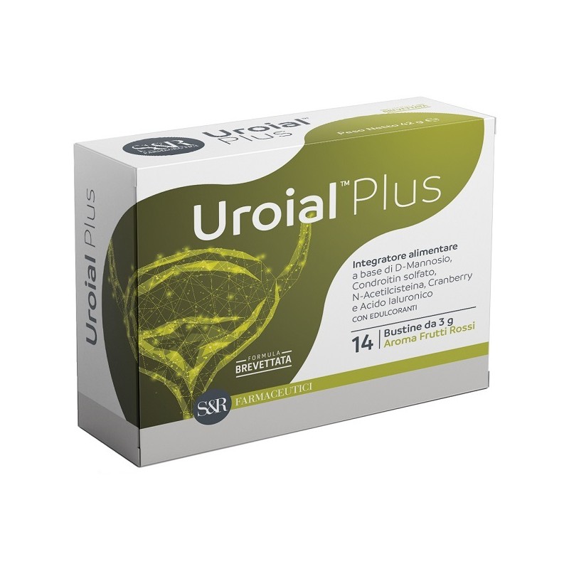Scatola con Uroial Plus Integratore per Vie Urinarie 14 Bustine