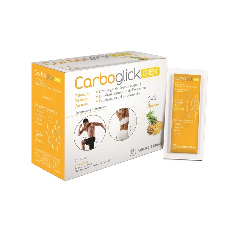 Carboglick Dren per Drenaggio Liquidi 20 Buste da 2,8g Carboglick Dren per Drenaggio Liquidi 20 Buste da 2,8g