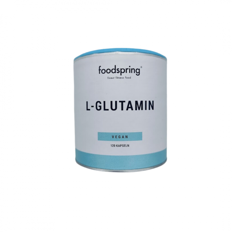 Foto scatola Foodspring L-Glutamin Vegan Integratore di Glutammina 120 capsule