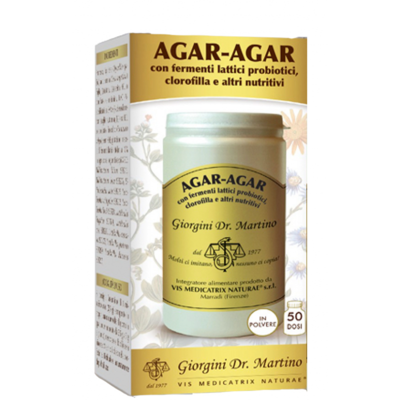 Dr Giorgini Agar-Agar con Fermenti Lattici e Clorofilla  Integratore Intestino 150g