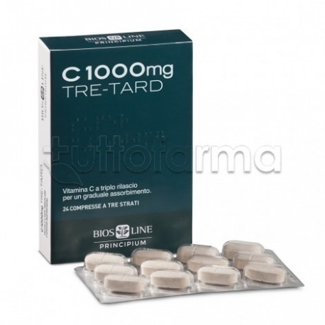 Bios Line Principium C 1000mg Tre-Tard Integratore di Vitamina C 24 Compresse