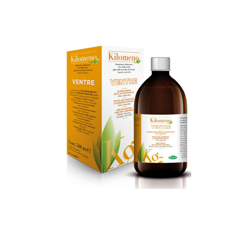 Flacone con Sangalli Kilomeno Ventre Integratore per Regolarità Intestino 500ml Flacone con Sangalli Kilomeno Ventre Integratore per Regolarità Intestino 500ml