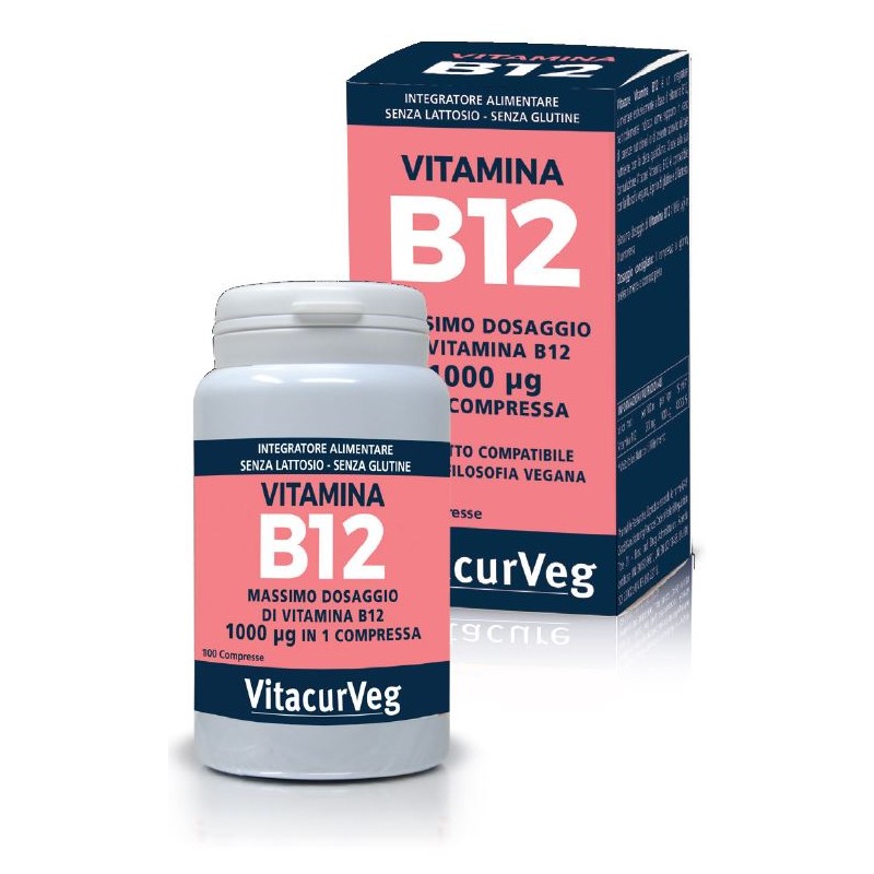 Vitacurveg Vitamina B12 Integratore di Vitamina B 100 Compresse Singole
