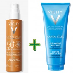 Foto del kit Vichy Cell Protect SPF50+ Fluido Solare 200ml + Doposole 100ml Foto del kit Vichy Cell Protect SPF50+ Fluido Solare 200ml + Doposole 100ml