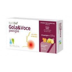 Scatola con Nutridef Gola & Voce Integratore per Gola 20 Pastiglie Singole Scatola con Nutridef Gola & Voce Integratore per Gola 20 Pastiglie Singole