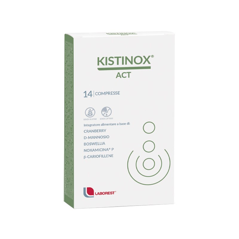 Scatola con Laborest Kistinox Act Integratore per Vie Urinarie 14 Compresse Singole