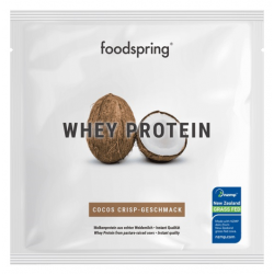 Foto Bustina Foodspring Whey Protein Cocco Croccante Proteine 30g Foto Bustina Foodspring Whey Protein Cocco Croccante Proteine 30g