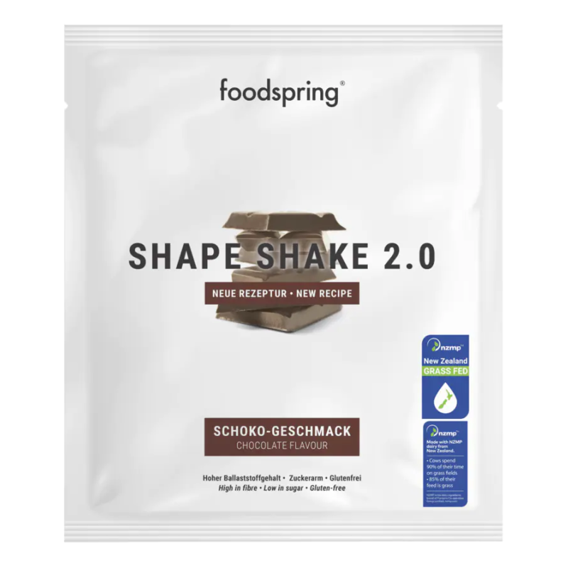 Foto Bustina del Foodspring Shape Shake 2.0 Cioccolato Monodose Shake Dimagrante Pasto Sostitutivo 60g
