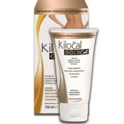 Foto scatola e tubo Kilocal Gold Cell Crema Drenante Anticellulite 150 ml Foto scatola e tubo Kilocal Gold Cell Crema Drenante Anticellulite 150 ml