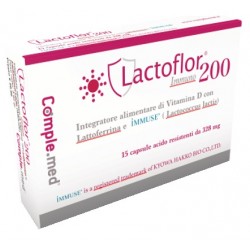 Scatola con Lactoflor Immuno 200 Integratore per Difese Immunitarie 15 Capsule Singole Scatola con Lactoflor Immuno 200 Integratore per Difese Immunitarie 15 Capsule Singole