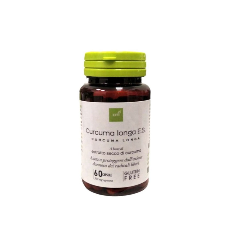 Barattolo con Oti Curcuma Longa Estratto Secco Integratore Antiossidante 60 Capsule Singole Barattolo con Oti Curcuma Longa Estratto Secco Integratore Antiossidante 60 Capsule Singole