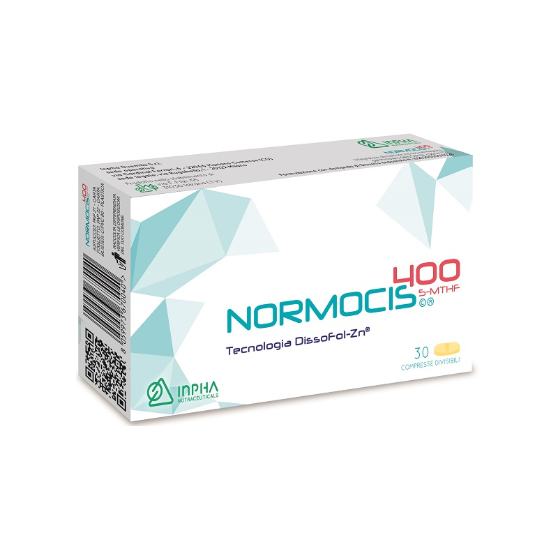 Confezione con Normocis 400 Integratore per Controllo Omocisteina 30 Compresse Singole