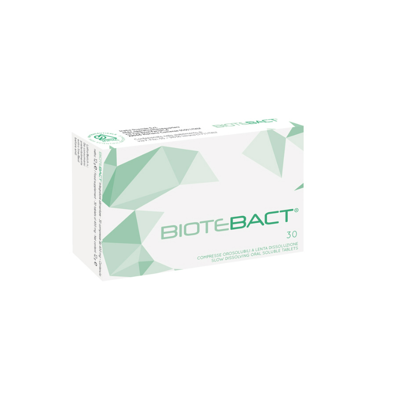 Confezione con Biotebact Integratore per Vie Respiratorie 30 Compresse Singole