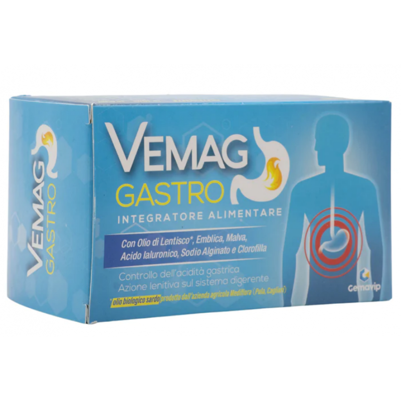 Scatola del Vemag Gastro Integratore per Acidità Dello Stomaco 20 Stick Scatola del Vemag Gastro Integratore per Acidità Dello Stomaco 20 Stick