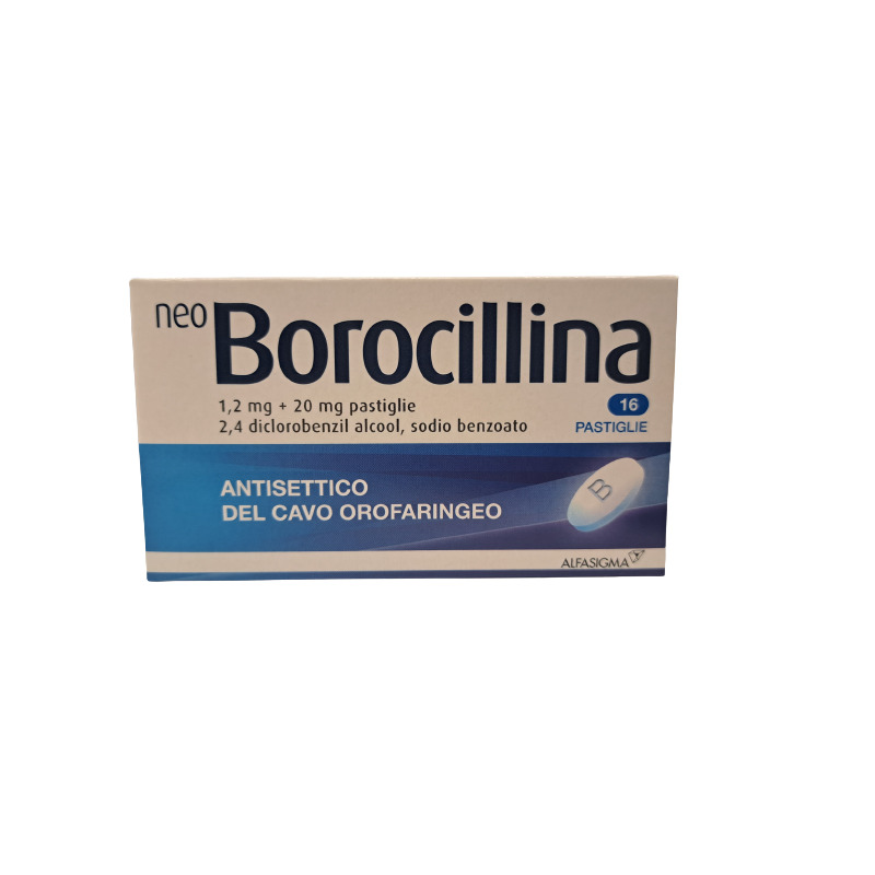 NeoBorocillina 16 Pastiglie 1,2 + 20 mg Gusto Menta per Mal di Gola