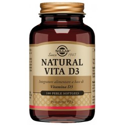 Barattolo di Solgar Natural Vita D3 per Salute Ossa e Supporto Immunitario 100 Perle