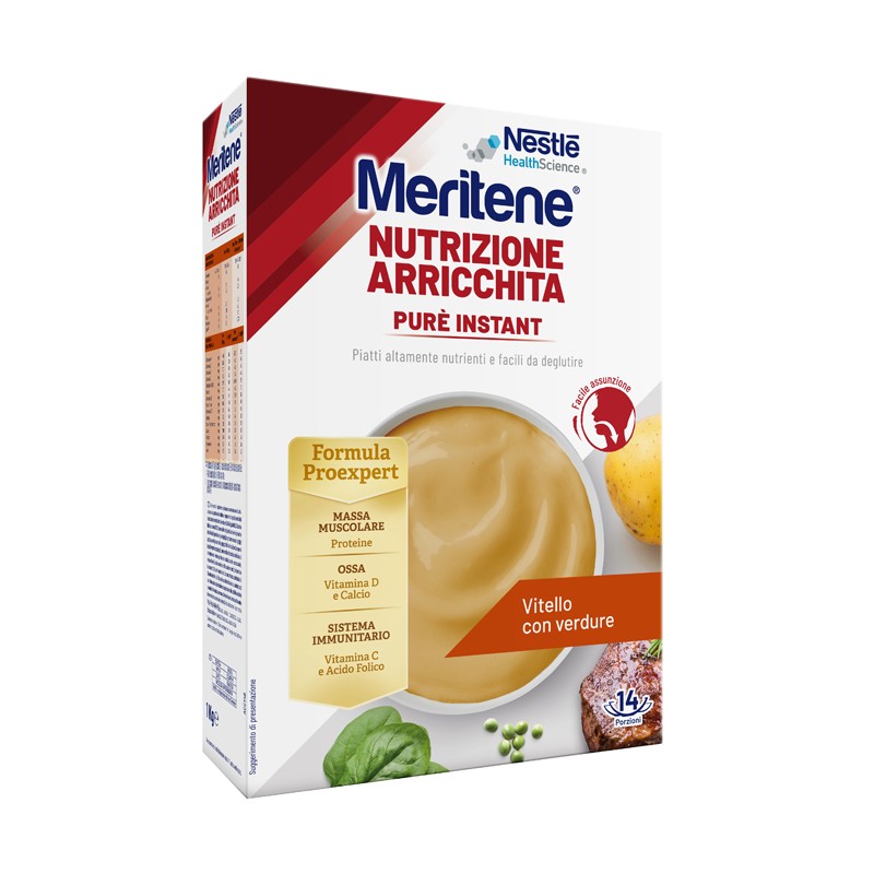 Meritene Purè Instant Vitello con Verdure per Difficoltà di Masticazione 1 kg