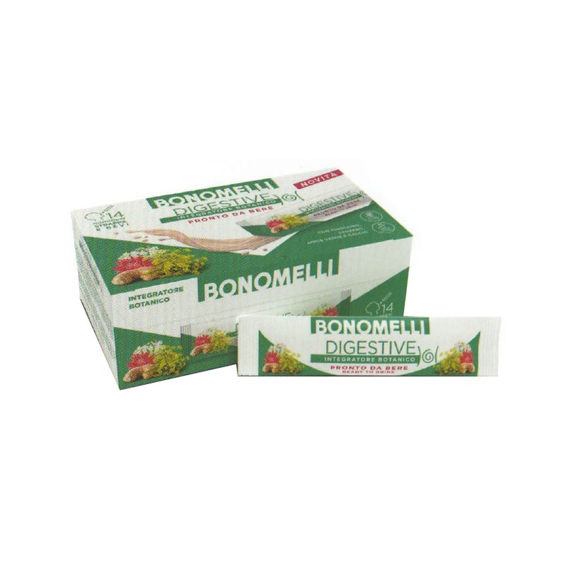 Confezione di Bonomelli Digestive Integratore per favorire la digestione nel formato da 14 Bustine Confezione di Bonomelli Digestive Integratore per favorire la digestione nel formato da 14 Bustine