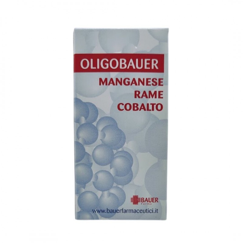 Foto Scatola Bauer Oligobauer Oligoelementi Manganese Rame Cobalto Flacone 50ml