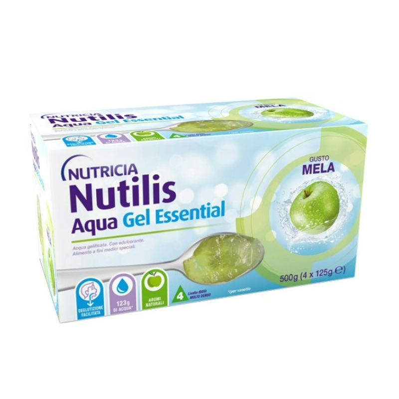 Foto scatola Nutricia Nutilis Aqua Essential Acqua Gelificata Gel Mela 4x125g