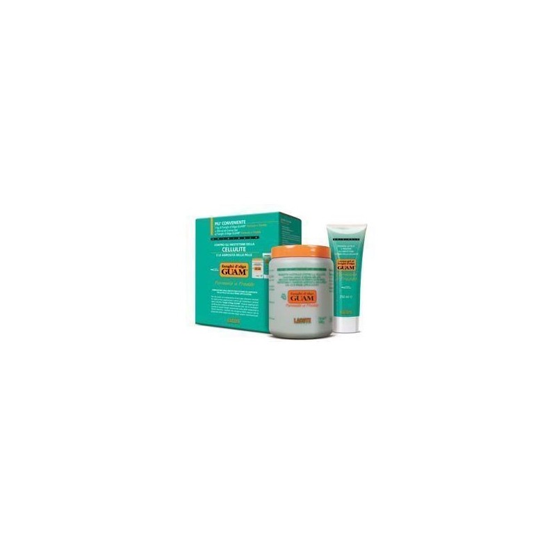 Fanghi d'Alga Guam Formula a Freddo per Cellulite Vaso da 1 Kg + Crema Gel 250 ml
