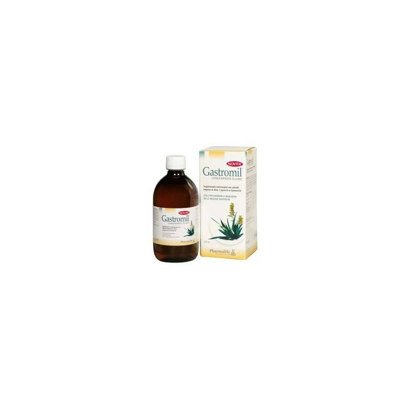 Flacone con Gatromil Concentrato Fluido Integratore per Bruciore Stomaco 500ml Flacone con Gatromil Concentrato Fluido Integratore per Bruciore Stomaco 500ml