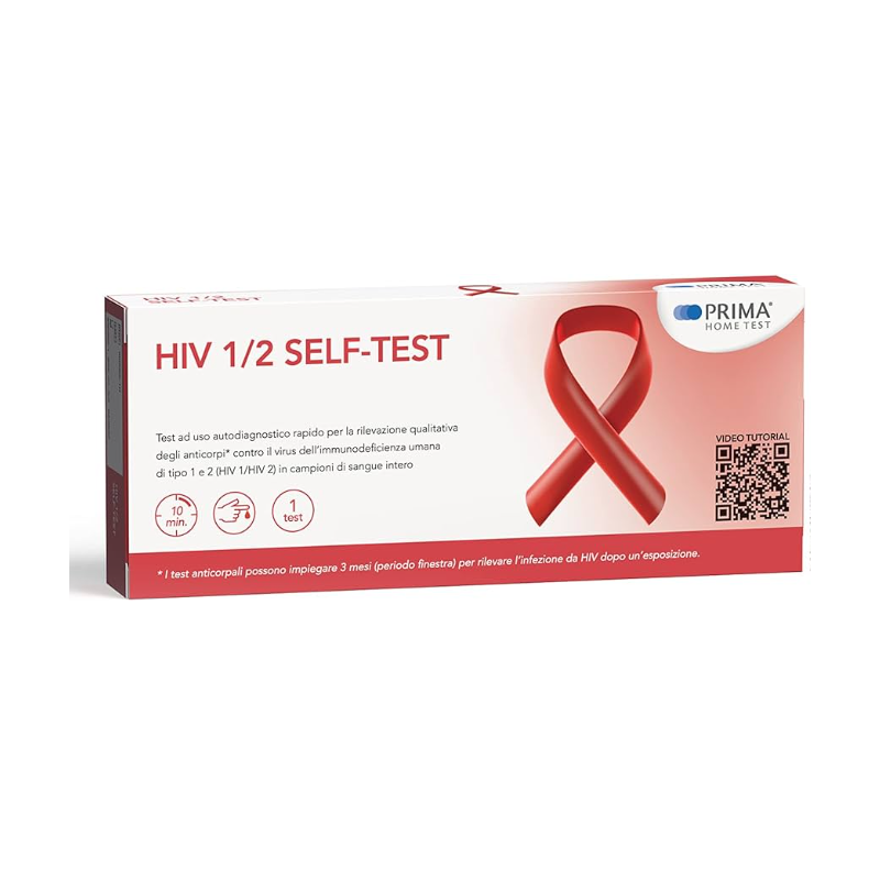 Prima Home Test HIV 1/2 Self Test da Fare a Casa per Rilevazione Infezione HIV 1 Pezzo Singolo
