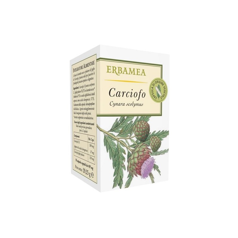 Erbamea Carciofo Integratore per Fegato e Stomaco 50 Opercoli Singoli Erbamea Carciofo Integratore per Fegato e Stomaco 50 Opercoli Singoli