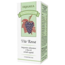 Flacone con Erbamea Sinergicum Vite Rossa Integratore per Circolazione e Gambe 50 Compresse Flacone con Erbamea Sinergicum Vite Rossa Integratore per Circolazione e Gambe 50 Compresse