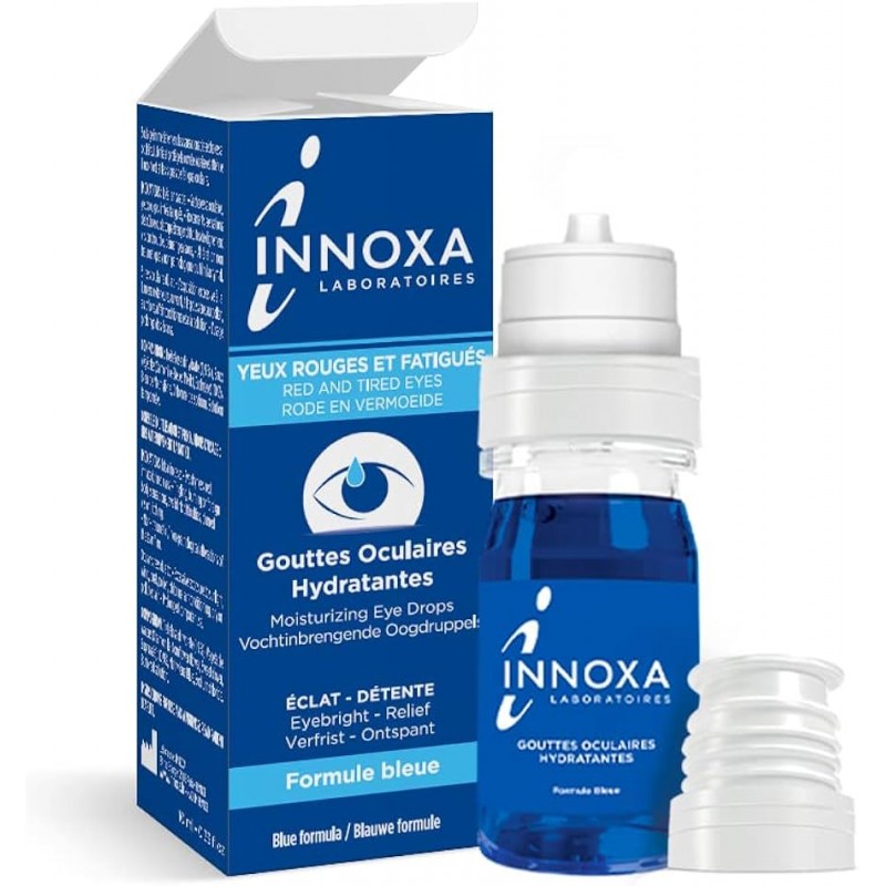 Innoxa Formula Blu Collirio Idratante per Occhi Rossi 10ml scatola e flacone Innoxa Formula Blu Collirio Idratante per Occhi Rossi 10ml scatola e flacone