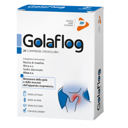 Scatola con Golaflog Integratore per Benessere Gola 24 Compresse Singole Scatola con Golaflog Integratore per Benessere Gola 24 Compresse Singole