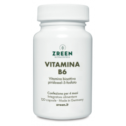 Barattolo da 120 capsule di Zreen Natugena Vitamina B6 Integratore per Organismo Barattolo da 120 capsule di Zreen Natugena Vitamina B6 Integratore per Organismo