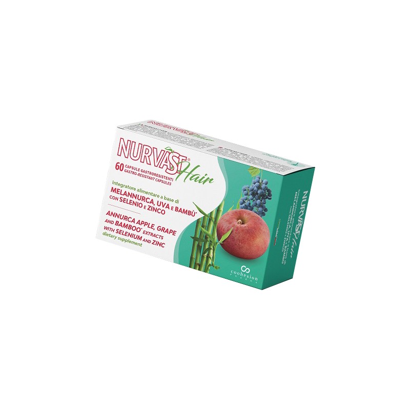 Confezione con Nurvast Hair Integratore per Capelli e Unghie 60 Capsule Singole
