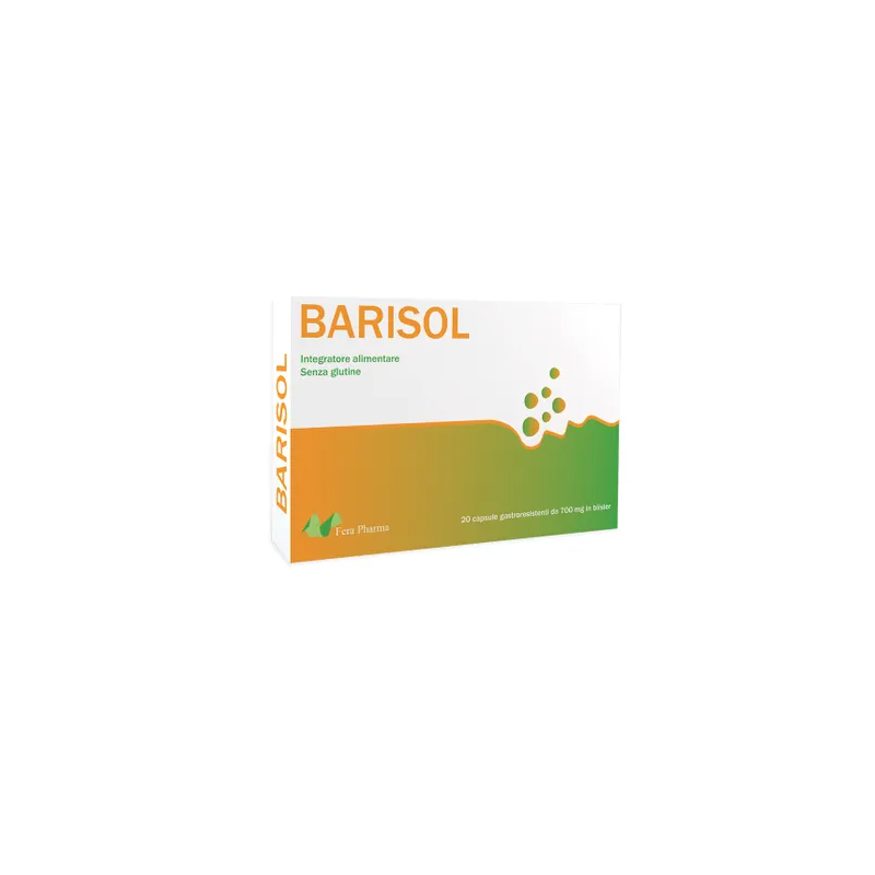Confezione con Barisol Integratore per Benessere Intestinale e Digestione 20 Capsule Singole