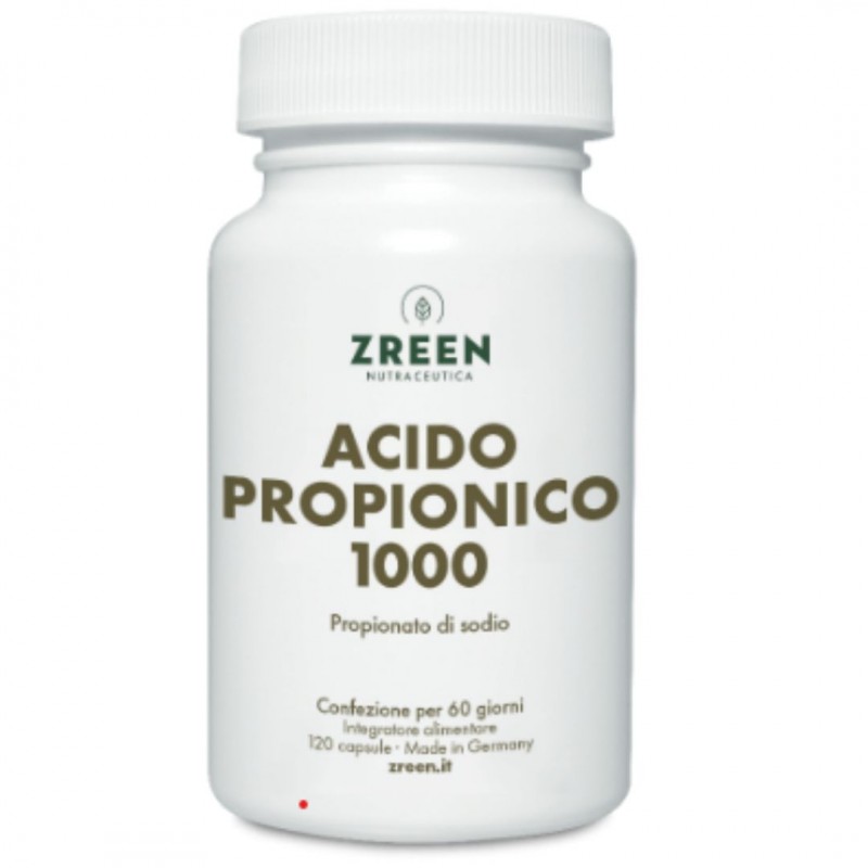 Flacone di Zreen Natugena Acido Propionico Integratore per Metabolismo Grassi 120 Capsule Flacone di Zreen Natugena Acido Propionico Integratore per Metabolismo Grassi 120 Capsule