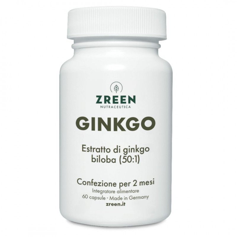Zreen Natugena Ginkgo Integratore per Memoria e Circolazione 60 Capsule Zreen Natugena Ginkgo Integratore per Memoria e Circolazione 60 Capsule