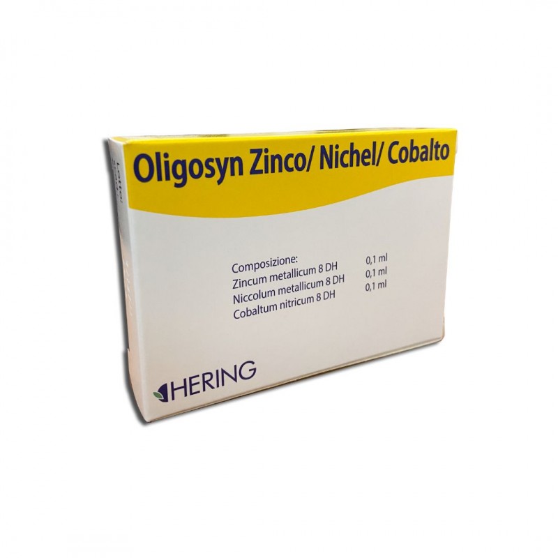 scatola Hering Oligosyn Zinco Nichel Cobalto Oligoelementi 15 Fiale da 2ml