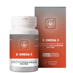 Scatola con E-Omega 3 Integratore Ricostituente per Cuore e Cervello 40 Capsule Singole Scatola con E-Omega 3 Integratore Ricostituente per Cuore e Cervello 40 Capsule Singole