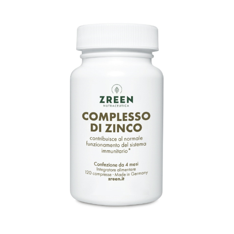 Barattolo Zreen Natugena Complesso di Zinco Integratore per la Pelle e le Difese 120 Compresse Barattolo Zreen Natugena Complesso di Zinco Integratore per la Pelle e le Difese 120 Compresse