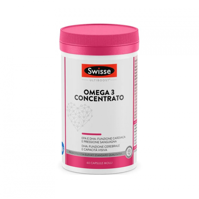 barattolo Swisse Omega 3 Concentrato Integratore per Cuore e Pressione 60 Capsule