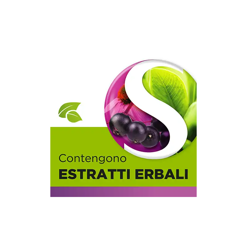 Benagol Herbal Gusto Frutti di Bosco Integratore per Sistema Immunitario 48 Pastiglie estratti erbali