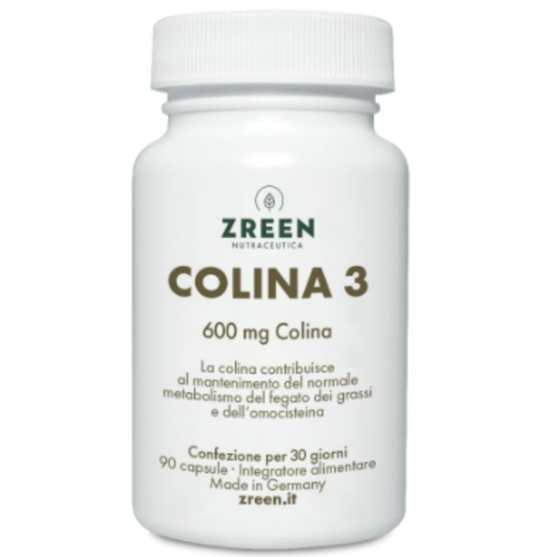 Barattolo di Zreen Natugena Colina 3 Integratore per il Fegato 90 Capsule